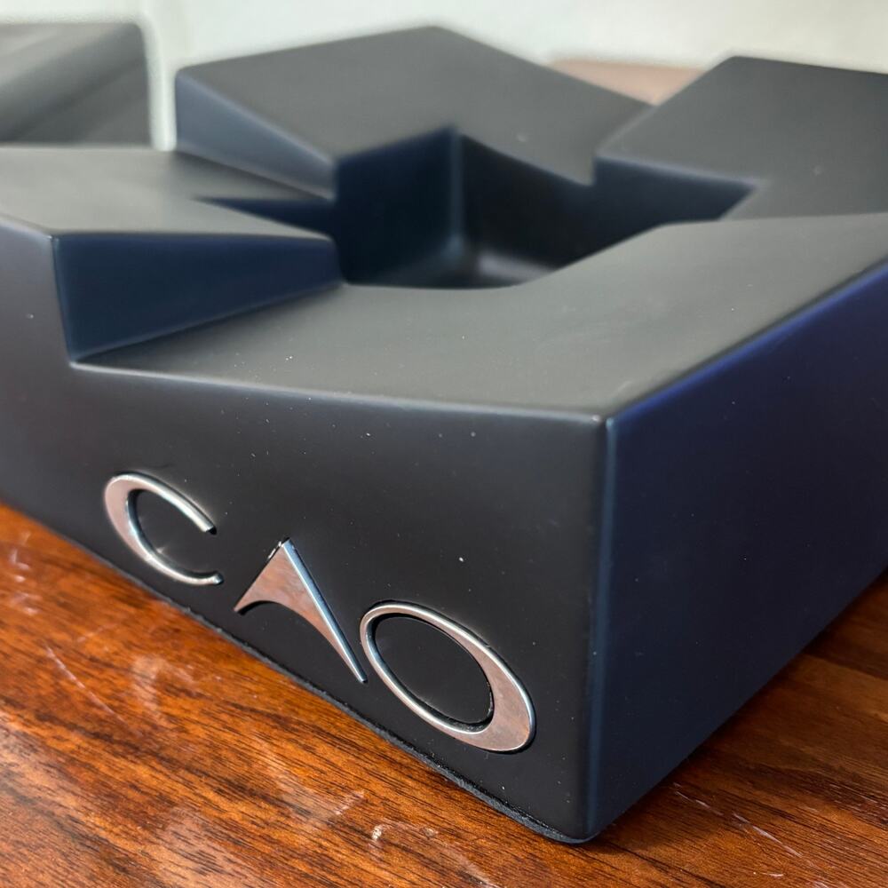 CAO Cubist Ashtray Black Square Large Ceramic Cigar Tabletop Display 9" NIB